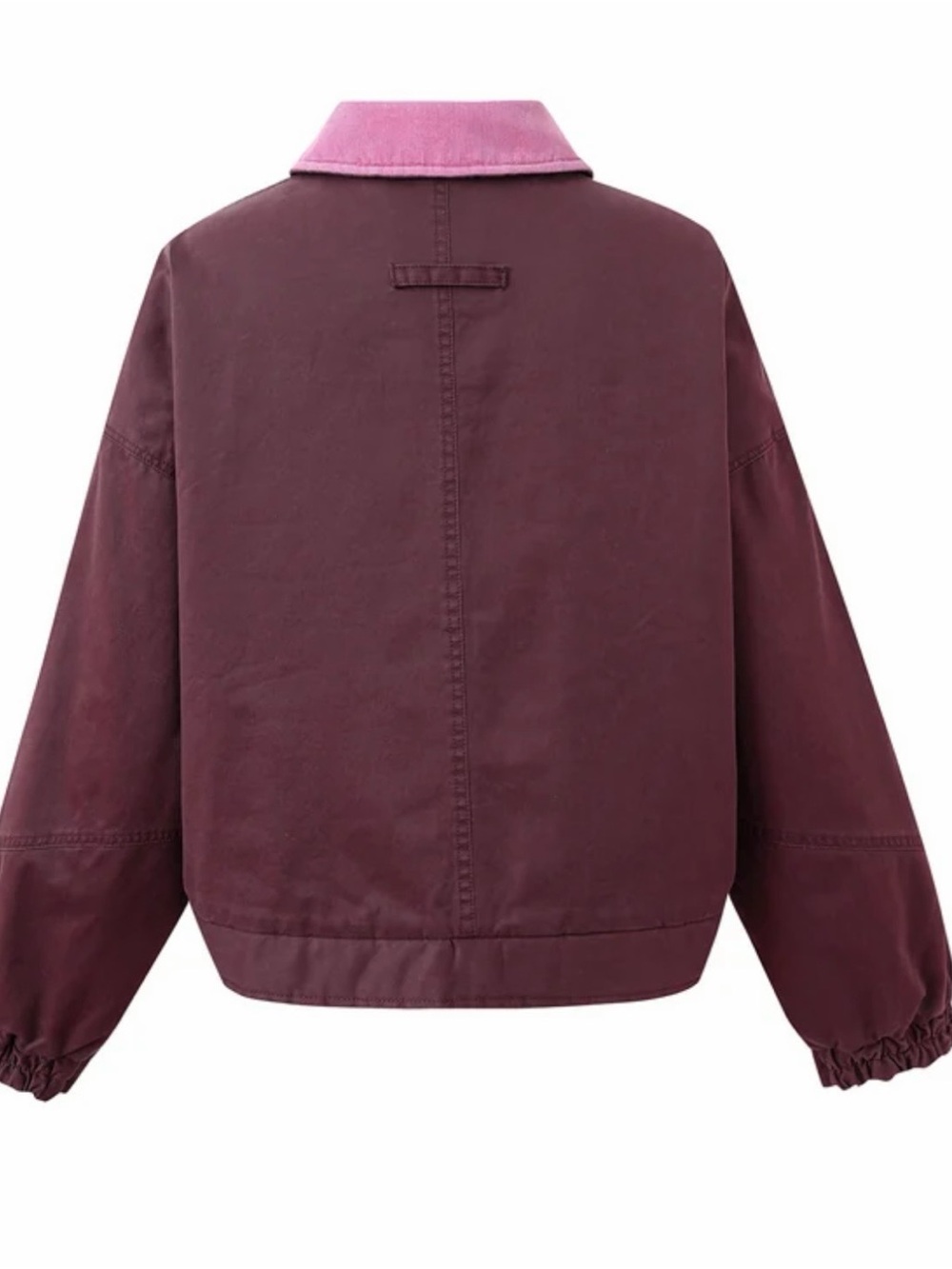 NWT FRNCH Paris Tigressa Cotton Canvas Utility Jacket Bordeaux Burgundy Pink M - Picture 6 of 14